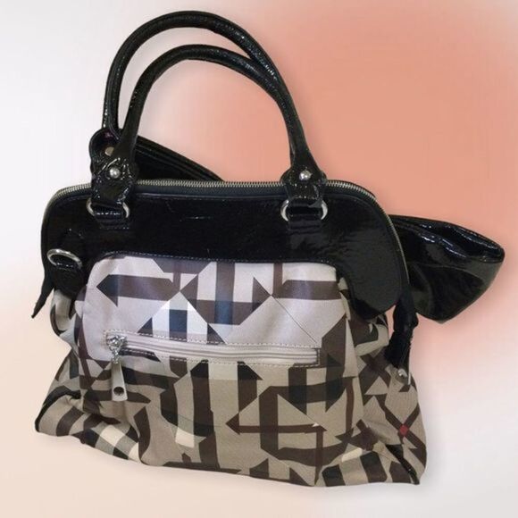 BLACK Patent‎ Bow Large Tote or Shoulder Bag NWT - Picture 3 of 12
